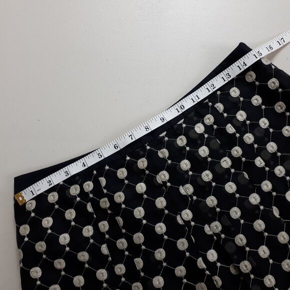 Ann Taylor Black Embroidered Dots Silk Skirt - Picture 8 of 13
